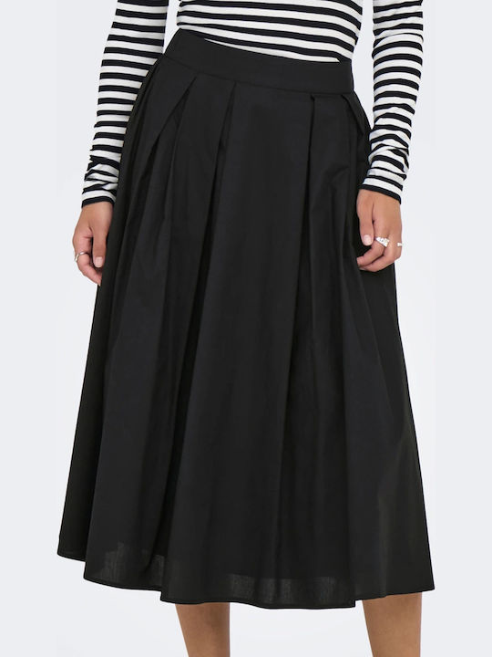 Only Plissierte Maxi Damenrock Schwarz