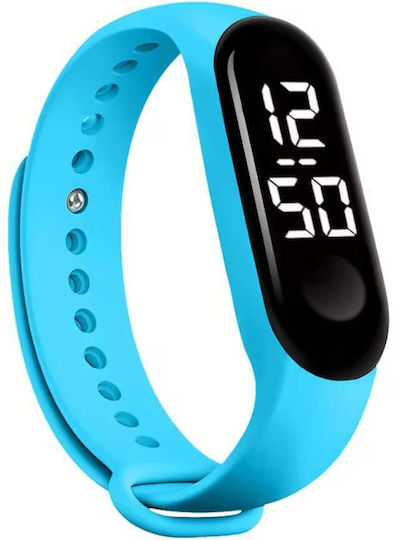Smartwatch Led Lederschlaufe Silikon Hellblau