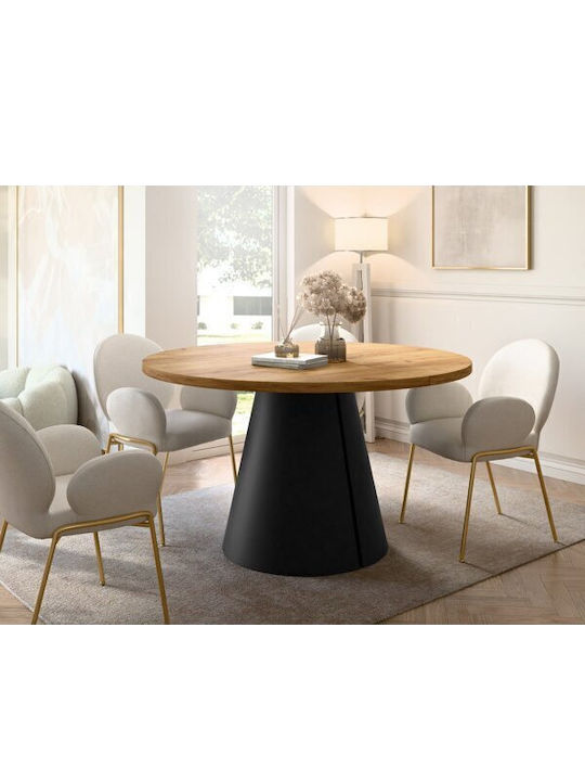 Oswego 165 Round Extendable Wooden Black Dining...