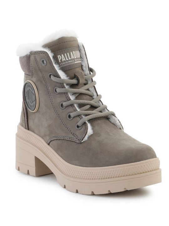 Palladium Кожени Дамски Ботуши Бежови