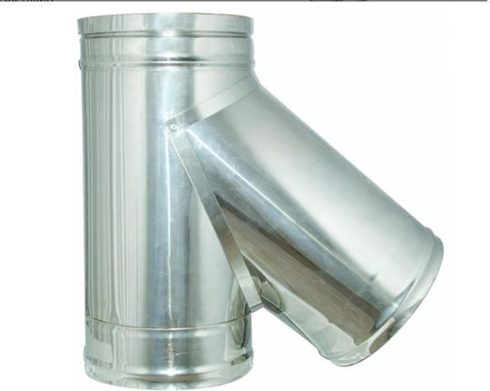Branch For Chimney Pipe Heavy Duty Stainless Steel Aisi 304 Ba Φ-250 Inoxshell