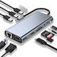 USB-C Docking Station with HDMI 4K PD Ethernet and 2 Monitor Connection Gray (ED468)