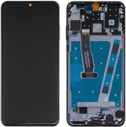 Screen with Touch Mechanism and Frame for Huawei P30 Lite Black