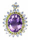 Natural Pendant Brooch 29.54ct Amethyst Tanzanite