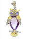 Silver Pendant Natural 22.82ct Amethyst Owl