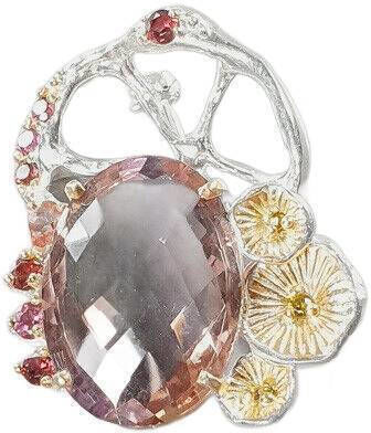 925 Artistic Brooch 24ct Aaa Ametrine Garnets