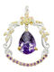 Songea Ringe Künstlerischer Anhänger 21ct Amethyst Tourmaline 925