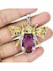 Pandantiv Argint 925 Natural 34ct Ametist Granate Turmaline Gândac