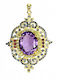 Spektakulärer Silberanhänger Natürlicher Amethyst Peridot Saphire Granate 925