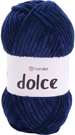 Knitting Yarn Velvet Touch Col 756 Dark Blue Weight 100gr Composition 100% Micro Polyester 1pc
