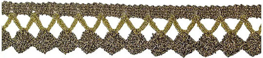 Metallic Lace Gold Thread Dark Gold Details Gold Light Circles 20mm Width Price Per Meter
