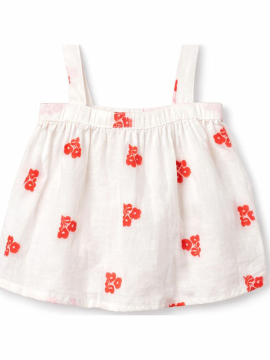 Top Pentru Copii Crop Top Fără Mâneci Ecru Colorekrou