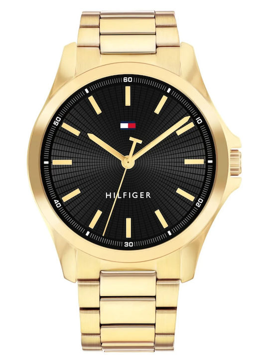 Tommy Hilfiger Bruce Men's Watch 43mm Battery with Gold Metal Bracelet