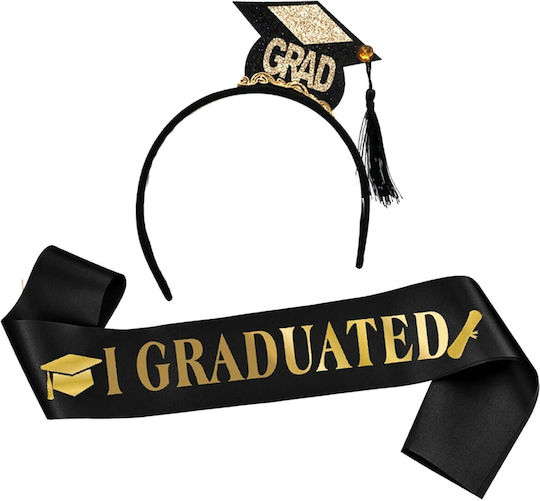 Set 2 Abschlussstücke Alista Home Farbband Krone Modell I Graduated Schwarz