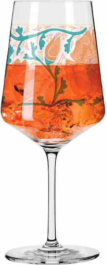 Ritzenhoff Sommerrausch #26 Cocktail/Drinking White Wine Water Glass Crystal In Orange Colour 544ml