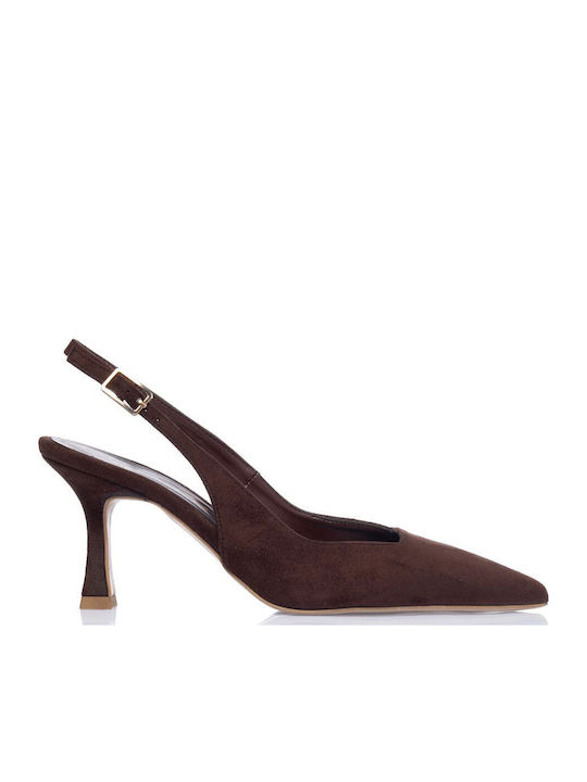 Sante Leather Heels with Medium Heel Brown