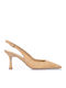 Leather Heels with Medium Heel Tabac Brown