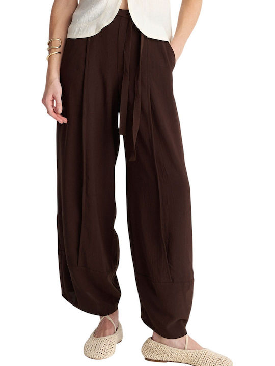 Women's Fabric Trousers Brown