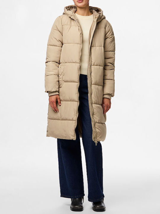Pieces Langes Damen Puffer Jacken Für Winter Be...