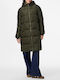 Langes Damen Puffer Jacken für Winter Khaki