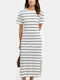 Midi Φόρεμα Navy/cloud Stripe