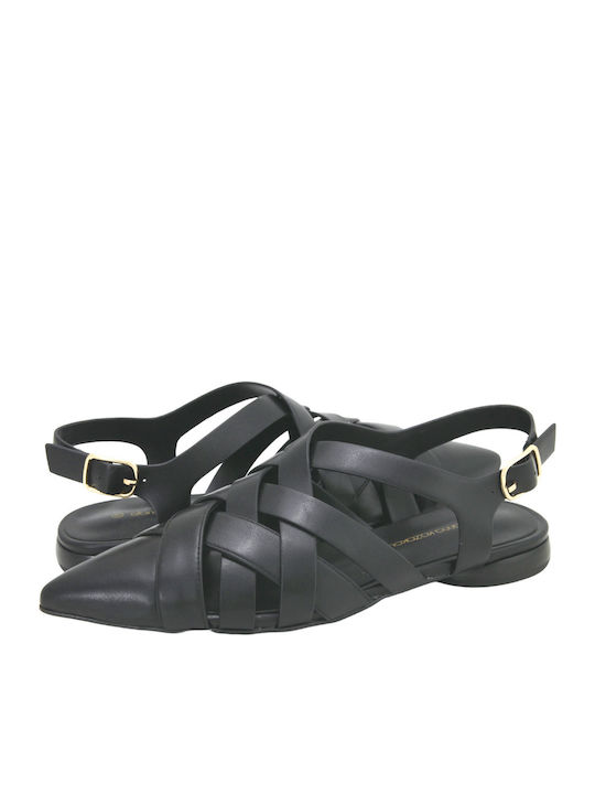 Leather Women's Ballerina Shoes Black
