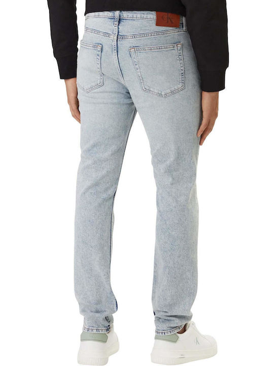 Calvin Klein Pantaloni De Blugi Pentru Bărbați Elastic Slim Fit Tapered Albastru Deschis