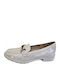 Patent Leather Women's Loafers in Beige Colour