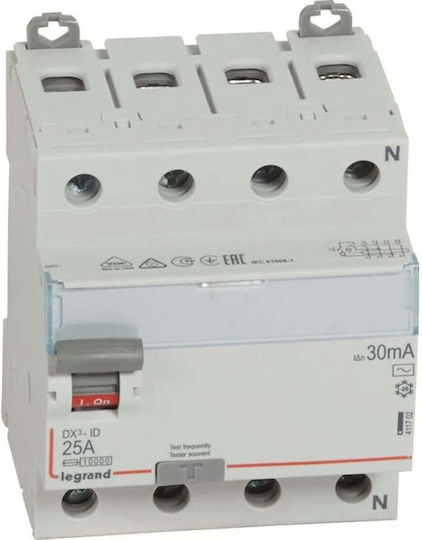 Differentialschalter 4p 25a 0,03a Typ Ac P304 Dx3 411702