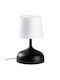 Opviq Bulbous Table Lamp for E27 Socket with White Shade and Black Base