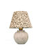 Opviq Hmy Table Lamp for E27 Socket with Beige Shade and Gray Base