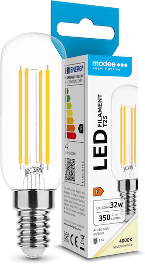 Modee Lighting LED Bulb 3.5W 86mm For E14 Socket And T25 Shape Natural White 350lm