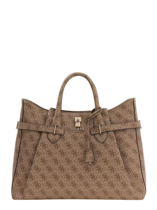 Guess Leather Women's Shoulder Bag Gold