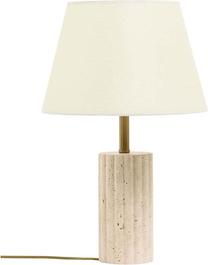 Opviq Astra Table Lamp for E27 Fitting with Beige Shade and Base