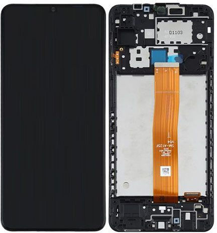 Ersatzbildschirm mit Touch-Mechanismus und Rahmen für Samsung Galaxy A12 A125f Schwarz