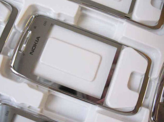 Nokia E66 Front Cover White Steel Original