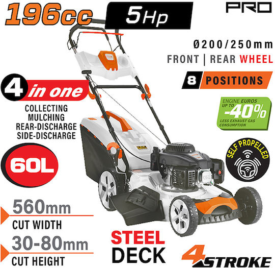 Nakayama Pro PM5560 Selbstfahrender Rasenmäher Benzin 6.5hp/196cc