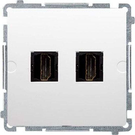 Kontakt-Simon Priză HDMI cu Cadru Alb Culoare BMGHDMI2.01/11