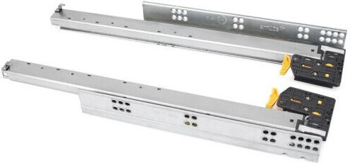 Οδηγος Κρυφος Συρταριου Emuca Silver Φρενο 100% Ανοιγμα Clips 540mm