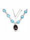 Silver Necklace Natural Smoky Quartz Swiss Topaz