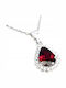 Delicate Natural Garnet Necklace 925 Zirconia