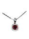 925 Elegant Delicate Silver Necklace Natural Ruby Zircon