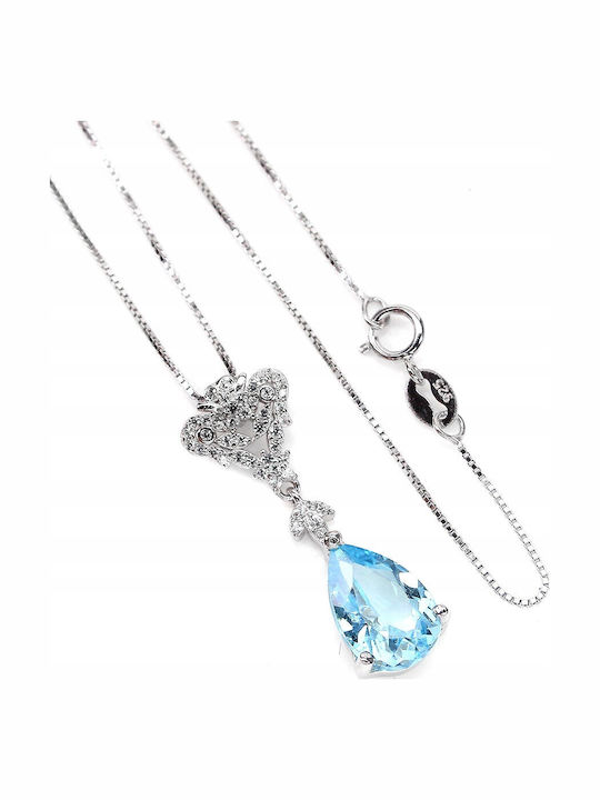 Delicate Natural Sky Topaz Necklace White Topazes Delicate Natural Sky Topaz Necklace White Topazes