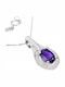 Natural Amethyst Zircon Silver Beautiful Necklace