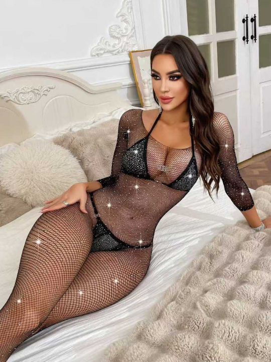 Roza Rz8307z Sexy Ολόσωμη Φόρμα Δίχτυ Στρας & Άνοιγμα Bodystocking Lingerie Μαύρο Roza Rz8307z Sexy Ολόσωμη Φόρμα Δίχτυ Στρας & Άνοιγμα Bodystocking Lingerie Μαύρο