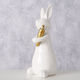 Rabbit Figure Gold Carrot Hopsi 7x7x17cm White Ceramic