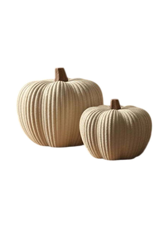 Set 2 Bucăți Dovleci Decorative 727frn1101 12x12x11/9x9x8cm Crem Aberto Design Plastic