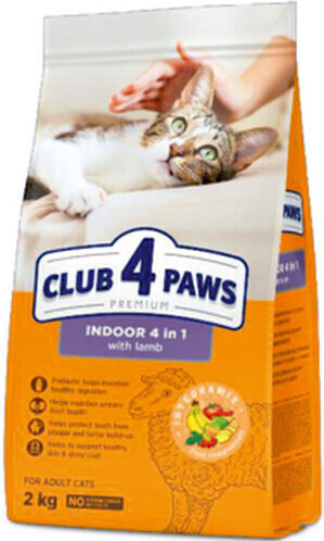 Club 4 Paws Ξηρά Τροφή για Ενήλικες Γάτες με Αρνί / Κοτόπουλο / Ρύζι / Καλαμπόκι / Πουλερικά / Συκώτι / Σολομό 2kg