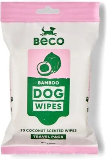 Beco Pets 20 Μαντηλάκια Σκύλου για Καθαρισμό Σώματος με Bamboo