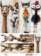 Reispapier 22,5x32cm Lampen Lustige Tiere